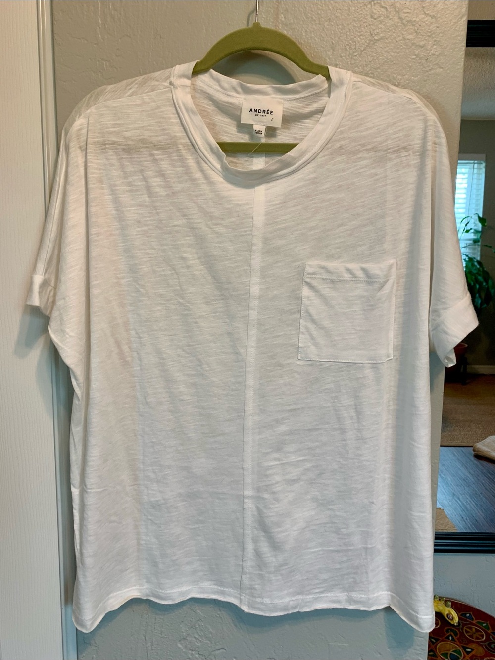 Women's White Pocket Tee - Classic Cotton Crew